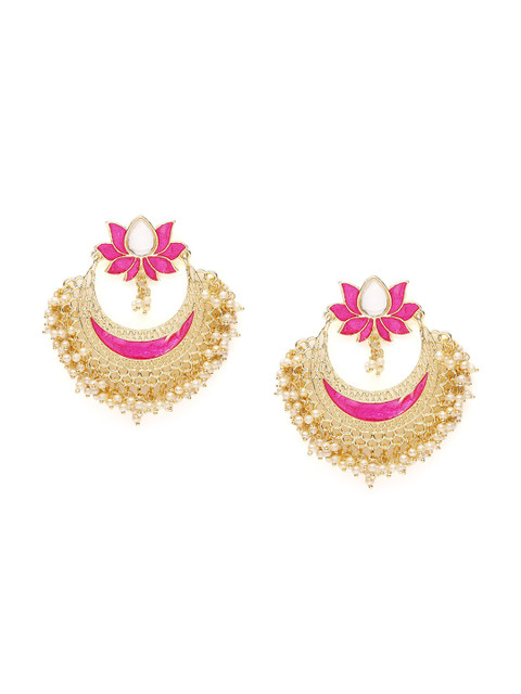

Fabstreet Pink Contemporary Chandbalis Earrings