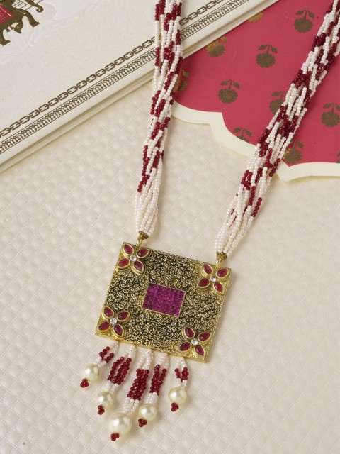 

Tistabene White Gold-Plated Antique Beaded Necklace