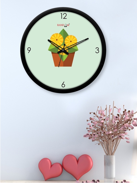 

RANDOM Green & Yellow Printed Contemporary Wall Clock