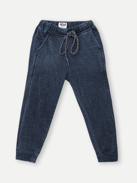 

GOJI Boys Navy Blue Indigo Cotton Jogger