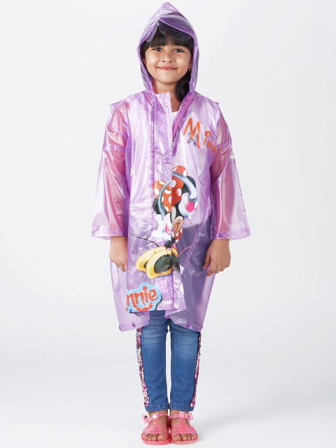 

Zeel Girls Purple & Orange Minnie Mouse Printed Rain Jacket