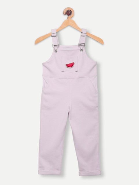 

GOJI Girls Lavender Solid Dungarees
