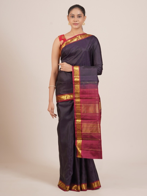 

Pothys Navy Blue & Gold Pure Silk Kanjeevaram Saree