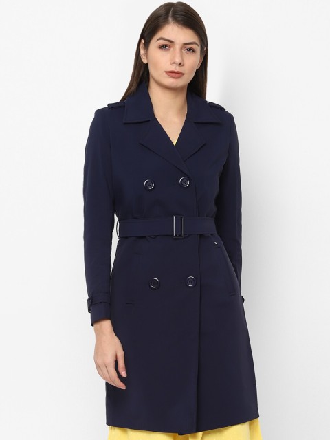 

Allen Solly Woman Women Navy Blue Longline Open Front Jacket