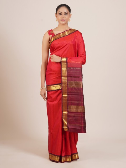 

Pothys Red Zari Pure Silk Kanjeevaram Saree