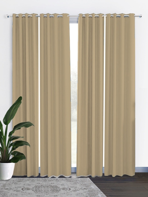

HOUZZCODE Beige Set of 4 Black Out Long Door Curtain