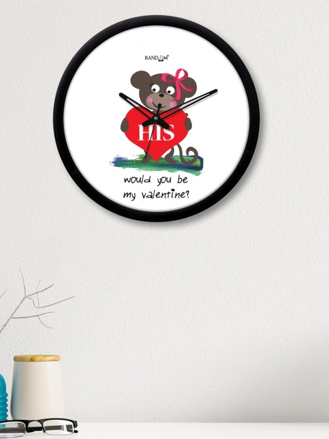 

RANDOM White & Red Printed Contemporary Wall Clock