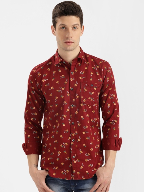 

V2 Value & Variety Men Maroon Slim Fit Cotton Floral Printed Casual Shirt