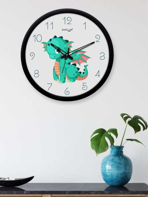 

RANDOM Black & Sea Green Printed Contemporary 30.4 cm Analogue Wall Clock