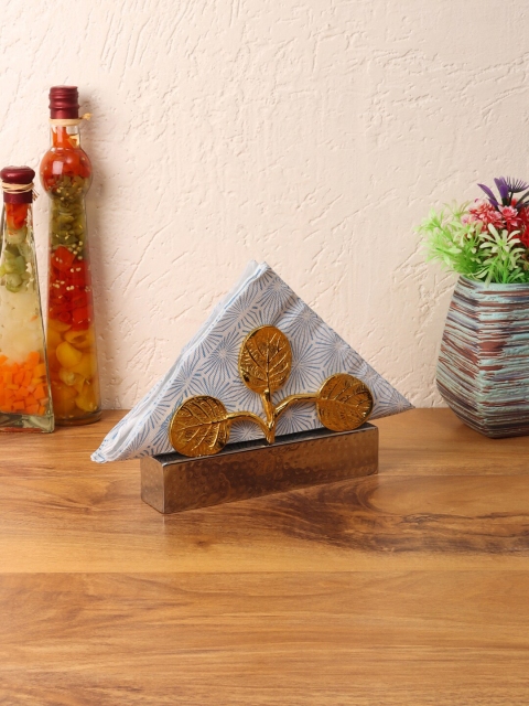 

Aapno Rajasthan Gold Toned & Brown Brass Tissue Holder