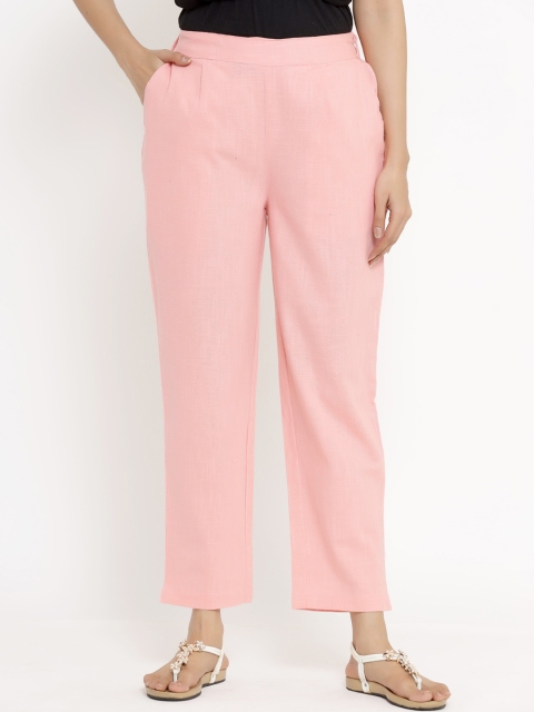 

Aprique FAB Women Pink Regular Fit Solid Cotton Regular Trousers