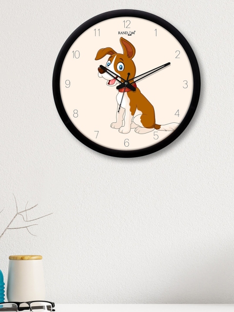 

RANDOM Off White & Brown Printed Contemporary Wall Clock