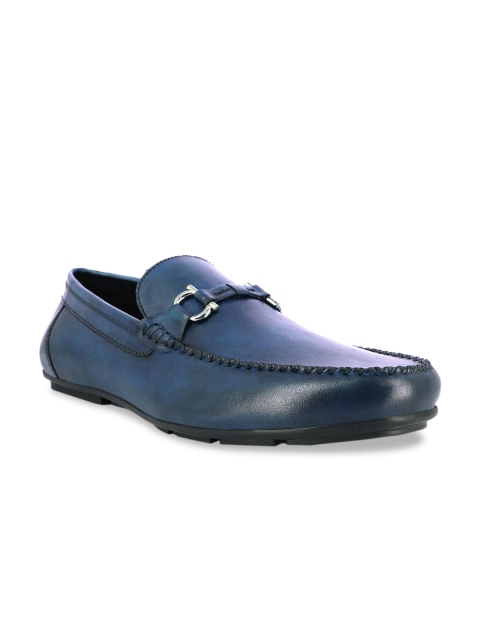 

Alberto Torresi Men Blue Leather Loafers