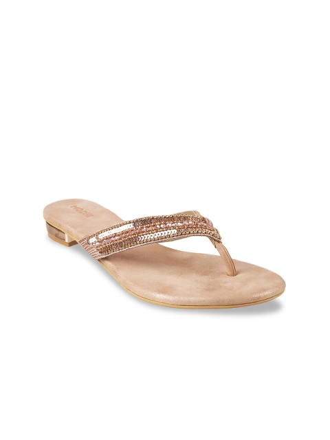 

Mochi Gold-Toned Embellished Ethnic Block Sandals