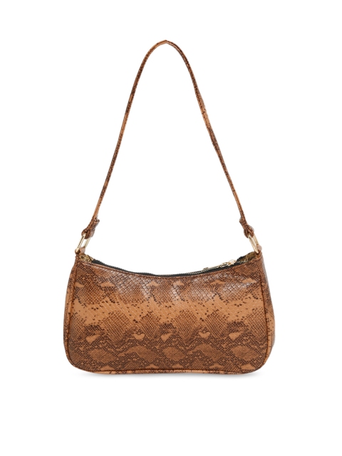 

Apsis Brown Textured Structured Shoulder Bag with Cut Work