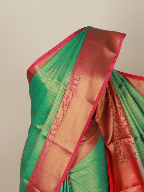 

Pothys Green & Golden Ethnic Motifs Zari Art Silk Banarasi Saree