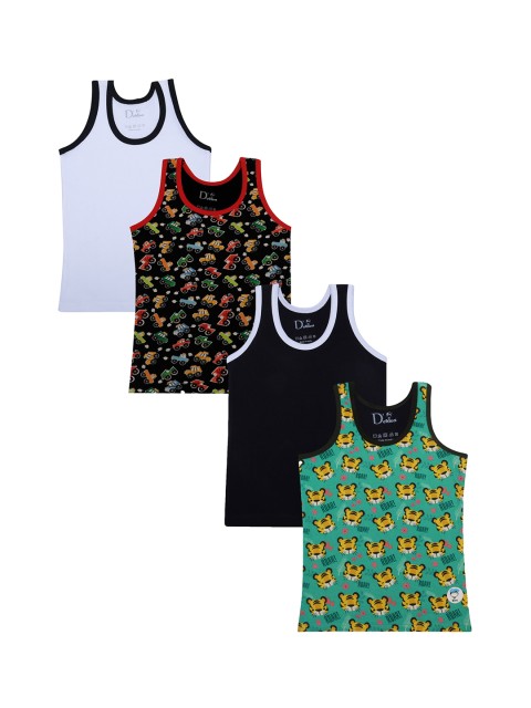 

DChica Boys Pack Of 4 Assorted Basic Cotton Innerwear Vests