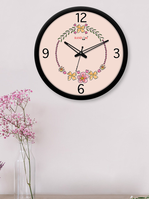 

RANDOM Black & Pink Printed Contemporary 30.4 cm Analogue Wall Clock
