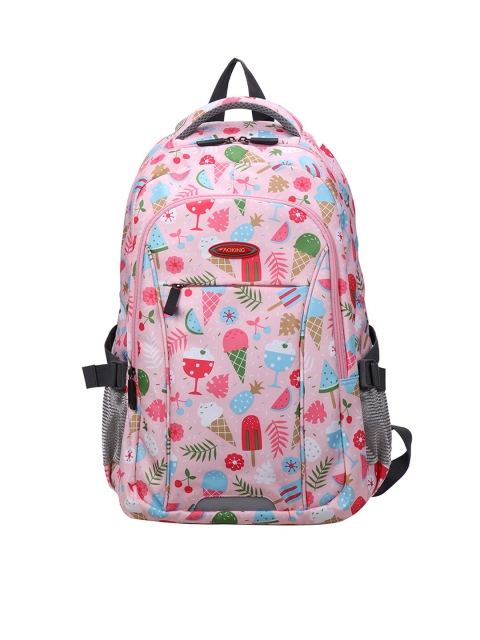 

Aoking Unisex Pink & Green Graphic Backpack