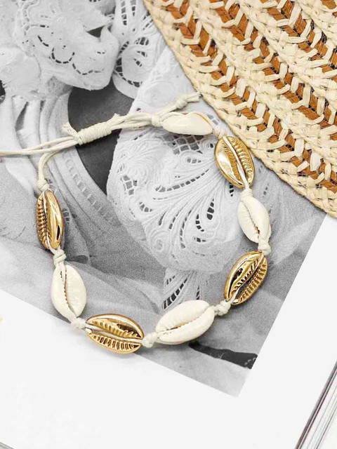 

JOKER & WITCH Women Gold-Toned & White Charm Bracelet