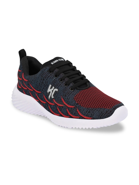 

Alberto Torresi Men Grey & Maroon Woven Design Sneakers