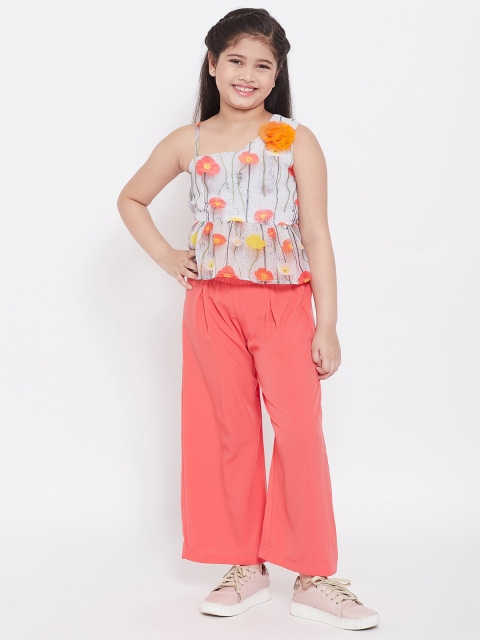 

Stylo Bug Girls Orange & White Printed Top with Pyjamas