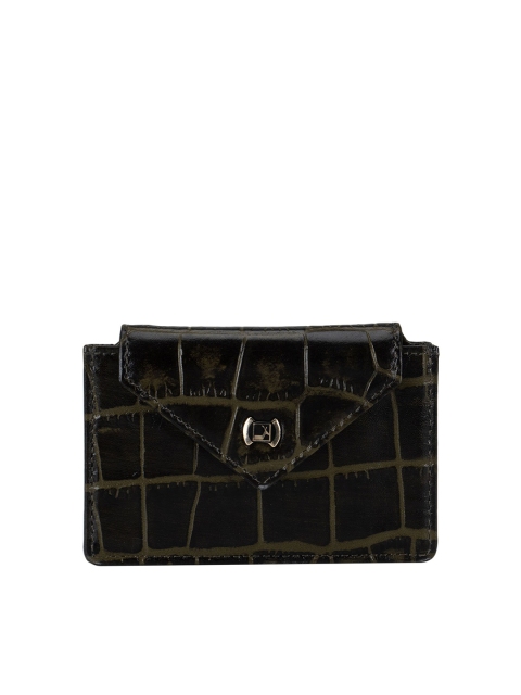 

Da Milano Men Green Textured Leather Card Holder