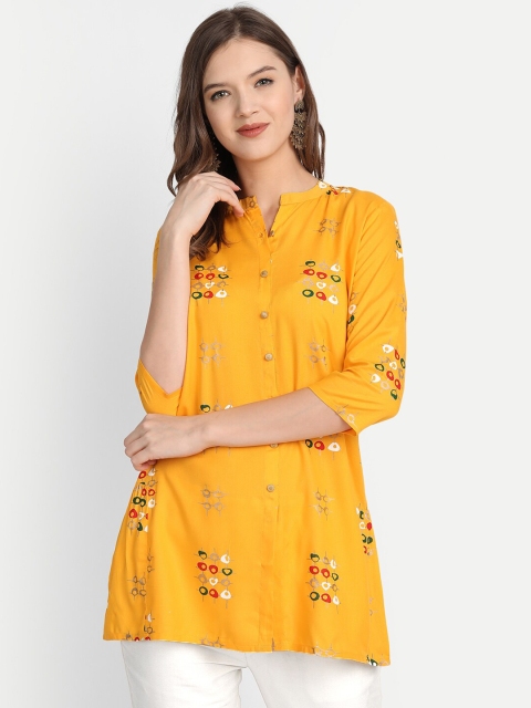 

Anubhutee Yellow & Red Geometric Printed Kurti
