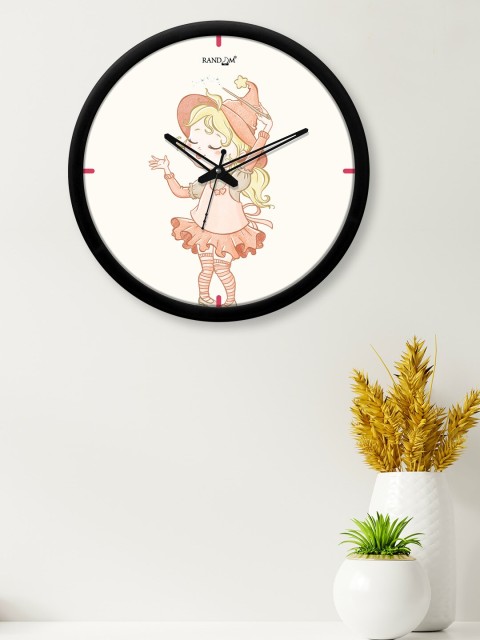 

RANDOM White & Peach-Coloured Printed 30 cm Analogue Contemporary Wall Clock