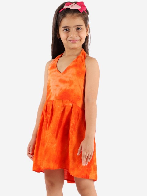 

YK Orange A-Line Dress