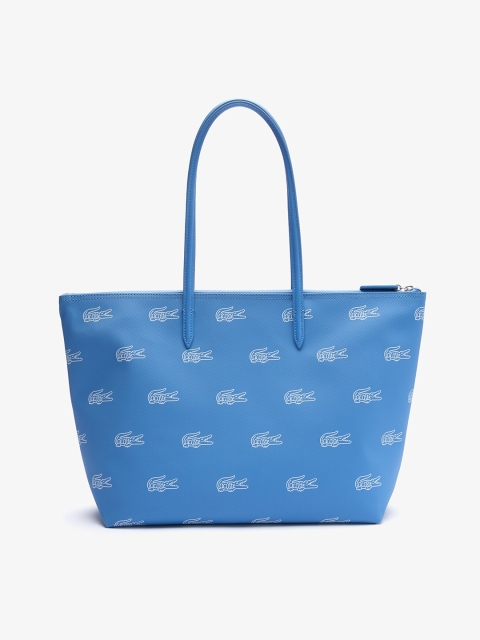 

Lacoste Blue Printed Shopper Tote Bag with Applique