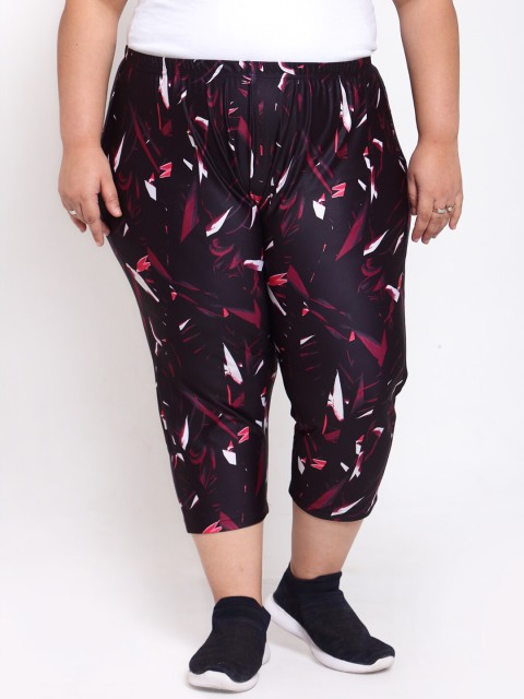 

plusS Women Maroon Printed Capris