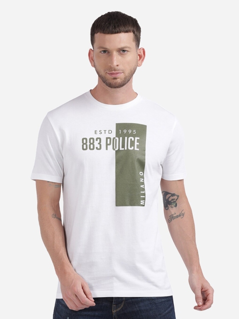

883 Police Men White Printed T-shirt