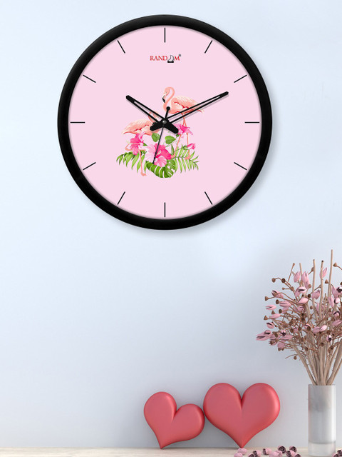

RANDOM Pink & Black Printed 30 cm Analogue Contemporary Wall Clock