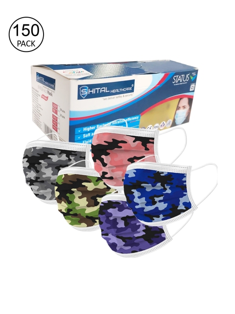 

Status Unisex 150 Pcs 3-Ply Anti-Bacterial Disposable Surgical Masks, Peach