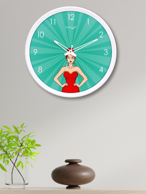 

RANDOM Green & Red Printed Contemporary Wall Clock
