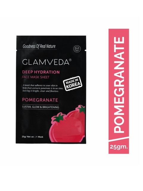 

Glamveda Pomegranate Brightening Korean Sheet Mask, Black