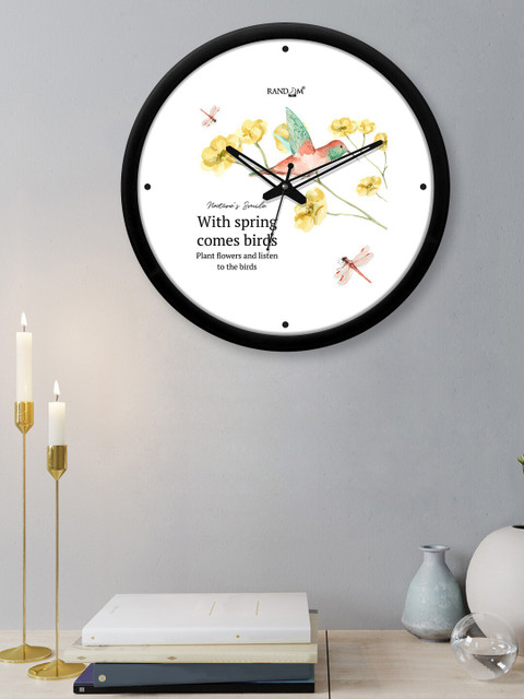 

RANDOM Black & White Printed Contemporary 30.4 cm Analogue Wall Clock