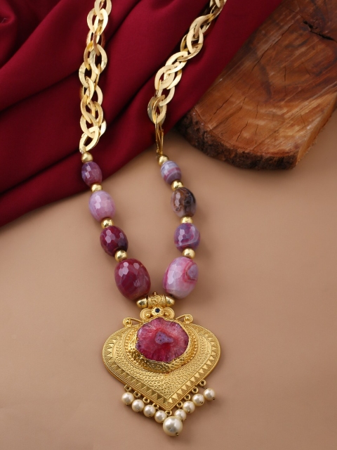

Tistabene Gold-Toned & Purple Gold-Plated Necklace