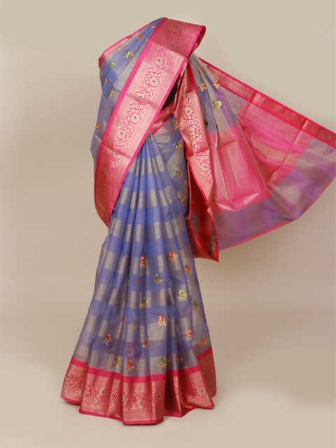

Pothys Lavender & Pink Ethnic Motifs Zari Art Silk Banarasi Saree