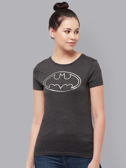 

Free Authority Women Grey Batman Printed Cotton Pure Cotton T-shirt
