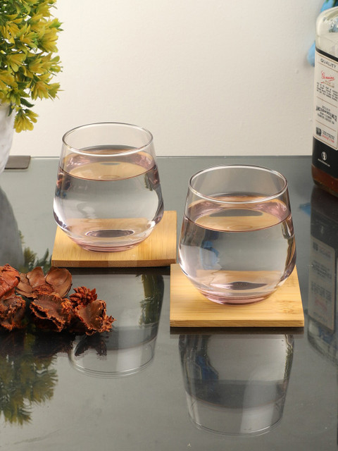 

ceradeco Set Of 6 Transparent Solid Oval-Shaped Whisky Glass 370 Ml