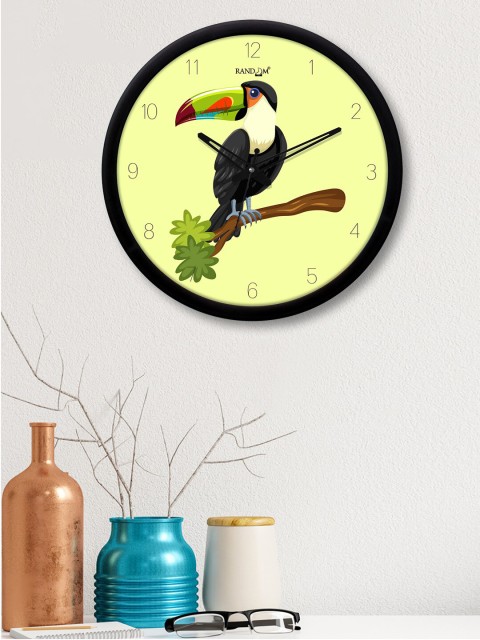 

RANDOM Yellow & Black Printed Contemporary Wall Clock