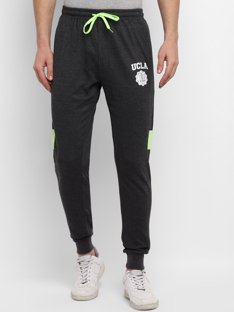 

UCLA Men Charcoal Grey Solid Slim-Fit Joggers
