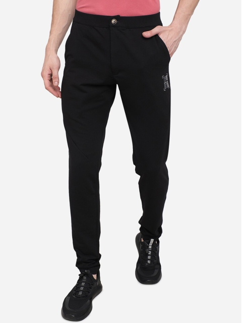

JADE BLUE Men Black Solid Slim-Fit Track Pants