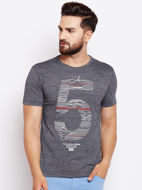 

Crimsoune Club Men Grey Printed Slim Fit T-shirt