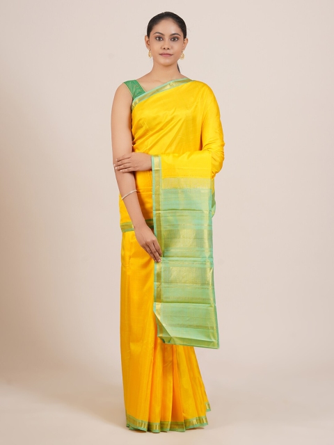 

Pothys Yellow Pure Silk Kanjeevaram Saree