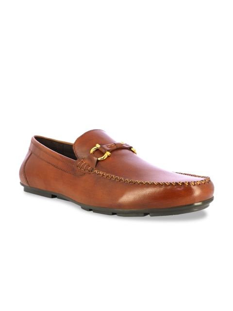 

Alberto Torresi Men Tan Brown Leather Driving Shoes