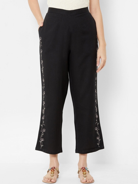 

ZOLA Women Black Parallel Trousers