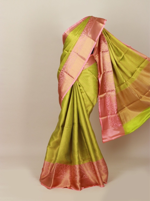 

Pothys Green & Pink Ethnic Motifs Zari Art Silk Banarasi Saree